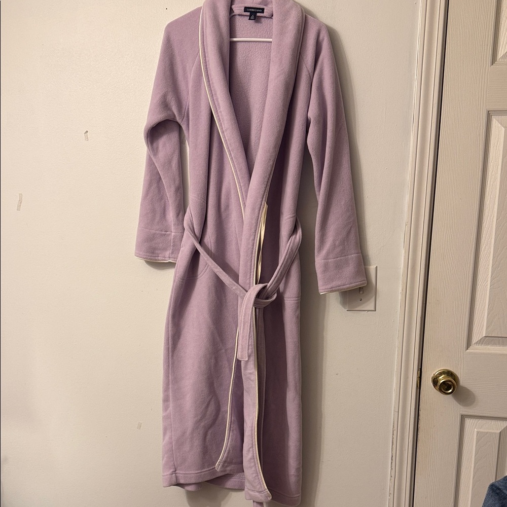 Lands' End Soft Lilac Fleece Robe